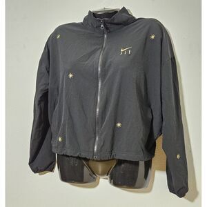 Nike Fly DRI-FIT Black Gold Stars Bomber‎ Short Style Women's Jacket Medium